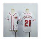 youth mlb jerseys cincinnati reds #21 frazier white