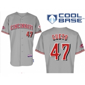 youth mlb jerseys cincinnati reds #47 cueto grey