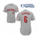 youth mlb jerseys cincinnati reds #6 hamilton grey