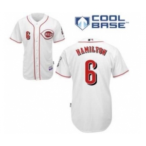 youth mlb jerseys cincinnati reds #6 hamilton white
