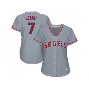 Women Los Angeles Angels #7 Zack Cozart Grey Road Stitched MLB Jersey