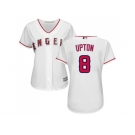 Women Los Angeles Angels #8 Justin Upton White Home Stitched Baseball Jersey