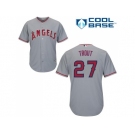 Women's Los Angeles Angels Of Anaheim #27 Mike Trout Grey Road Stitched MLB Jersey