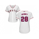 Women's Los Angeles Angels Of Anaheim #28 Andrew Heaney White Home Stitched MLB Jersey