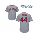 Women's Los Angeles Angels Of Anaheim #44 Reggie Jackson Grey Road Stitched MLB Jersey