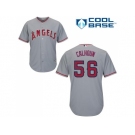 Women's Los Angeles Angels Of Anaheim #56 Kole Calhoun Grey Road Stitched MLB Jersey