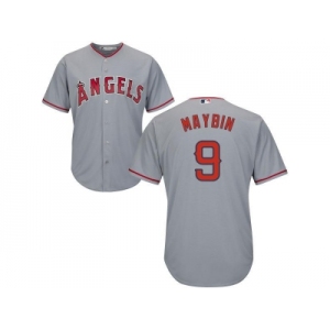 Women's Los Angeles Angels Of Anaheim #9 Cameron Maybin Grey Road Stitched MLB Jersey