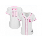 Women's Majestic Los Angeles Angels of Anaheim #30 Nolan Ryan Authentic White Fashion Cool Base MLB Jersey