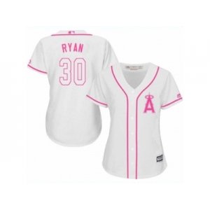 Women's Majestic Los Angeles Angels of Anaheim #30 Nolan Ryan Authentic White Fashion Cool Base MLB Jersey