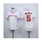 women mlb jerseys los angeles angels #5 pujols white