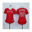 women mlb jerseys los angeles angels #56 calhoun red