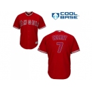 Youth Los Angeles Angels #7 Zack Cozart Red Cool Base Stitched MLB Jersey