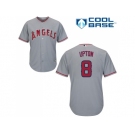 Youth Los Angeles Angels #8 Justin Upton Grey Cool Base Stitched Baseball Jersey
