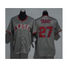 Youth Los Angeles Angels Of Anaheim #27 Mike Trout Grey Cool Base Stitched MLB Jersey