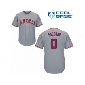 Youth Majestic Los Angeles Angels of Anaheim #0 Yunel Escobar Authentic Grey Road Cool Base MLB Jersey