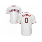 Youth Majestic Los Angeles Angels of Anaheim #0 Yunel Escobar Replica White Home Cool Base MLB Jersey