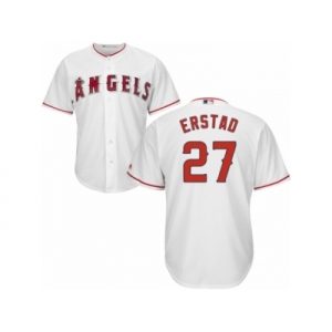 Youth Majestic Los Angeles Angels of Anaheim #27 Darin Erstad Authentic White Home Cool Base MLB Jersey