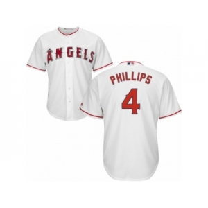 Youth Majestic Los Angeles Angels of Anaheim #4 Brandon Phillips Authentic White Home Cool Base MLB Jersey