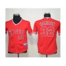 youth mlb jerseys los angeles angels #32 hamilton red