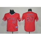 youth mlb los angeles angels #27 mike trout red