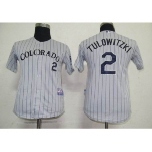 MLB Colorado Rockies #2 Tulowitzki Grey[Kids]