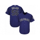 Youth Majestic Colorado Rockies #56 Greg Holland Replica Purple Alternate 1 Cool Base MLB Jersey