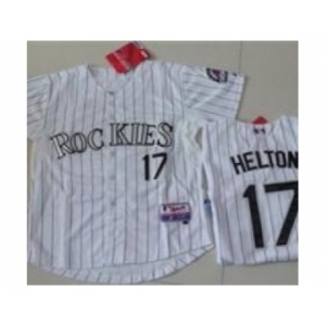 youth mlb colorado rockies #17 todd helton white[blue stripe]