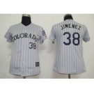 MLB Women Jerseys Colorado Rockies #38 Jimemez Grey