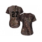 Women Colorado Rockies #27 Trevor Story Camo Realtree Collection Cool Base Stitched MLB Jersey