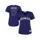 Women's Colorado Rockies #17 Todd Helton Purple Alternate Stitched MLB Jersey