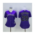 Women's Colorado Rockies #28 Nolan Arenado Majestic Purple Cool Base Player Jersey