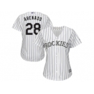 Women's Colorado Rockies #28 Nolan Arenado Majestic White Purple Home Cool Base Jersey