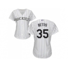 Women's Colorado Rockies #35 Chad Bettis White Strip Home Stitched MLB Jersey