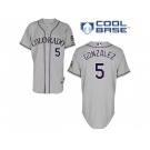 Women's Colorado Rockies #5 Carlos Gonzalez Grey Road Stitched MLB Jersey