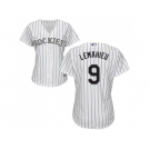 Women's Colorado Rockies #9 DJ LeMahieu White Strip Home Stitched MLB Jersey