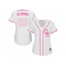 Women's Majestic Colorado Rockies #20 Ian Desmond Authentic White Fashion Cool Base MLB Jersey