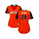 Women's Majestic Colorado Rockies #28 Nolan Arenado Replica Orange National League 2017 MLB All-Star MLB Jersey