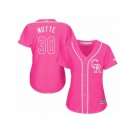 Women's Majestic Colorado Rockies #30 Jason Motte Replica Pink Fashion Cool Base MLB Jersey
