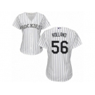 Women's Majestic Colorado Rockies #56 Greg Holland Replica White Home Cool Base MLB Jersey
