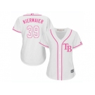 Women Tampa Bay Rays #39 Kevin Kiermaier White Pink Fashion Stitched MLB Jersey