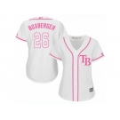 Women's Majestic Tampa Bay Rays #26 Brad Boxberger Authentic White Fashion Cool Base MLB Jersey