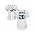 Women's Majestic Tampa Bay Rays #28 Colby Rasmus Authentic White Home Cool Base MLB Jersey