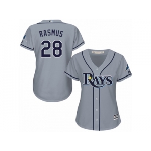 Women's Majestic Tampa Bay Rays #28 Colby Rasmus Replica Grey Road Cool Base MLB Jersey