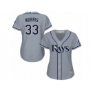 Women's Majestic Tampa Bay Rays #33 Derek Norris Authentic Grey Road Cool Base MLB Jersey