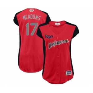 Women's Tampa Bay Rays #17 Austin Meadows Authentic Red American League 2019 Baseball All-Star Jersey