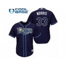 Youth Majestic Tampa Bay Rays #33 Derek Norris Replica Navy Blue Alternate Cool Base MLB Jersey