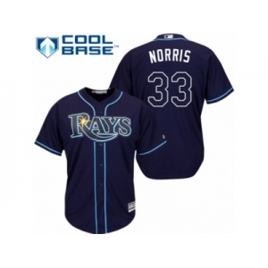 Youth Majestic Tampa Bay Rays #33 Derek Norris Replica Navy Blue Alternate Cool Base MLB Jersey