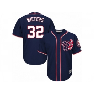 Youth Majestic Washington Nationals #32 Matt Wieters Authentic Navy Blue Alternate 2 Cool Base MLB Jersey