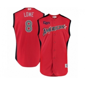 Youth Tampa Bay Rays #8 Brandon Lowe Authentic Red American League 2019 Baseball All-Star Jersey
