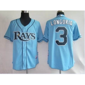 youth mlb tampa bay rays #3 longoria lt blue